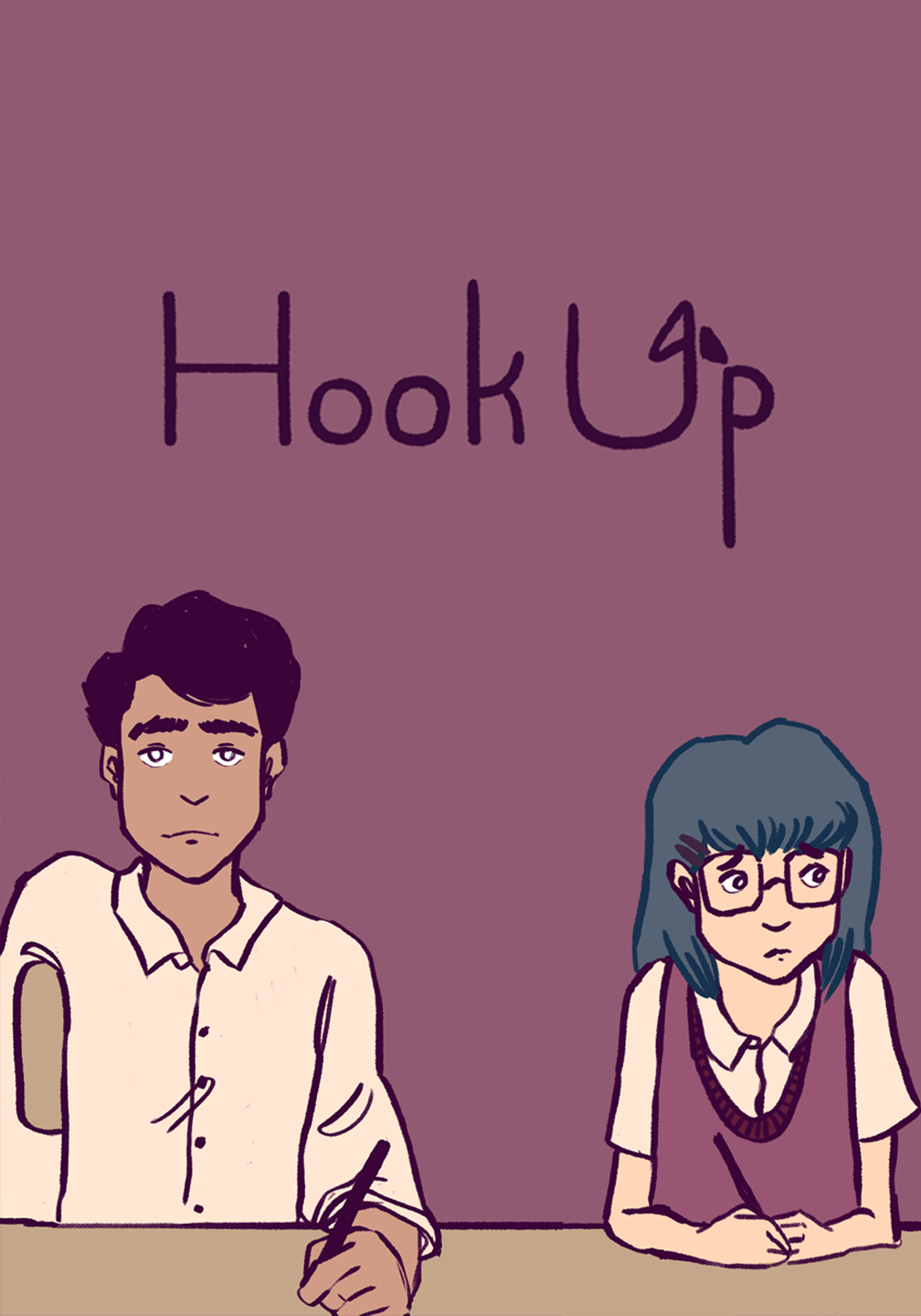 Hook Up the game poster, showing two illustrated people