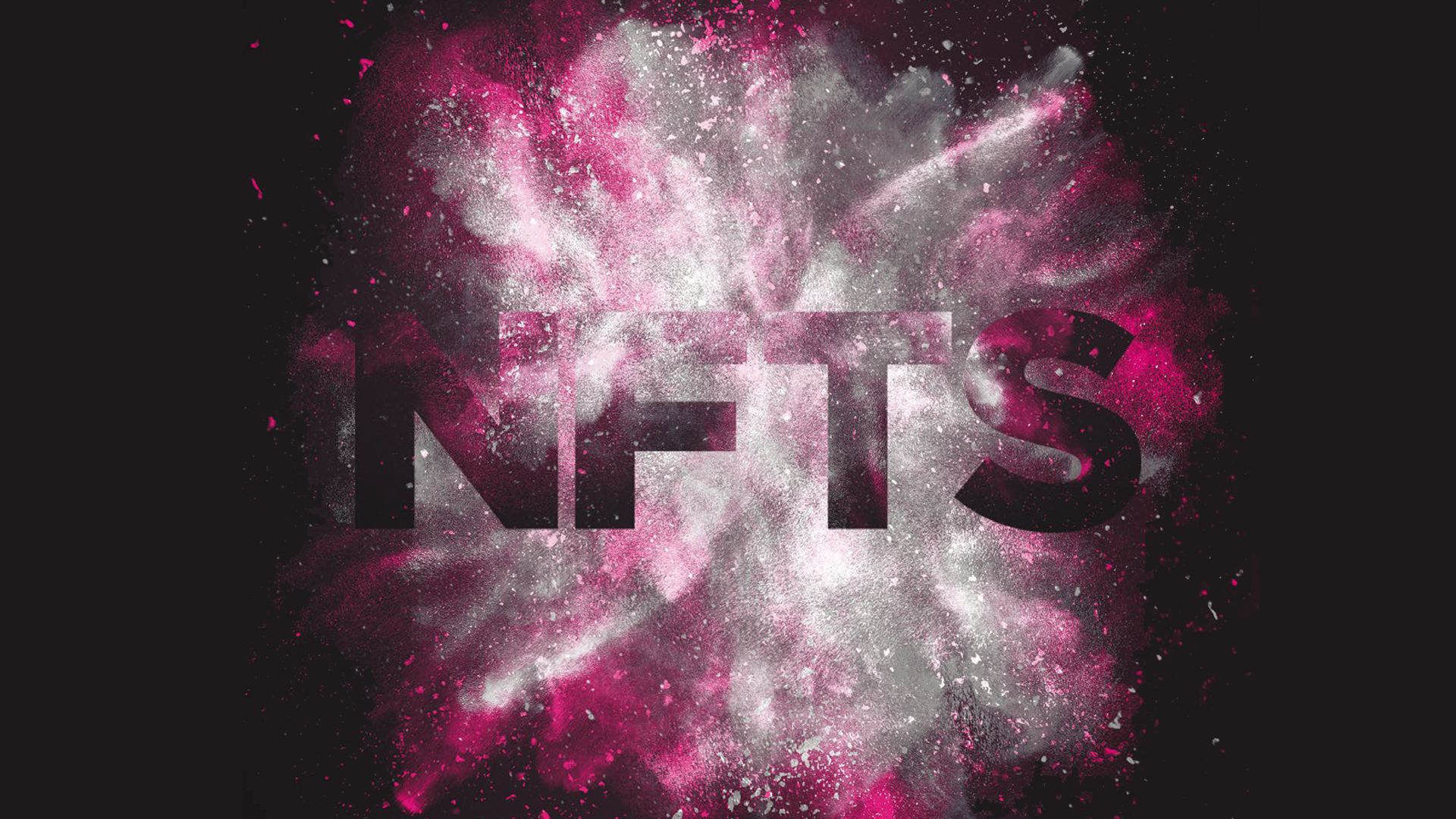 NFTS letters on pink design