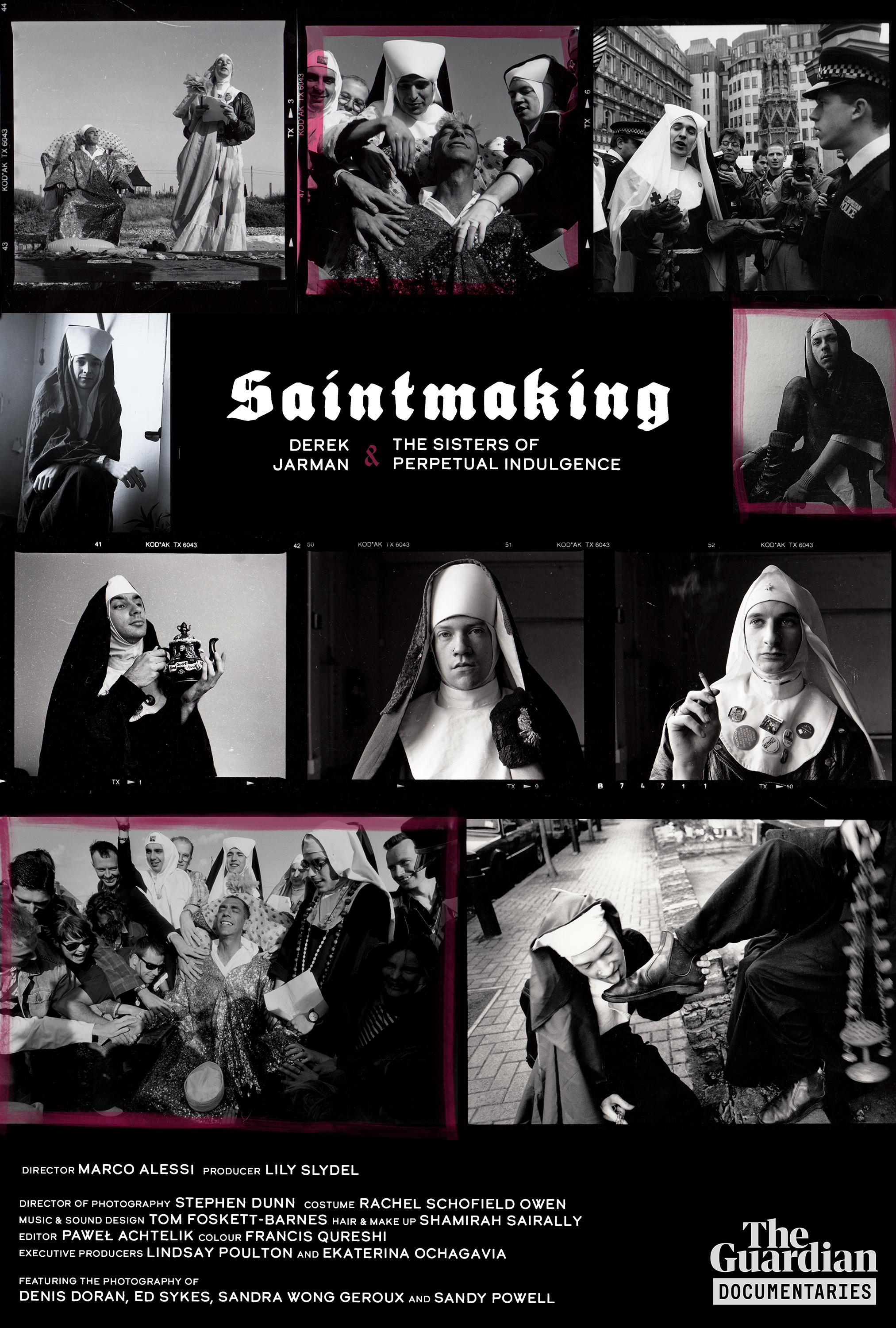 black and white photos of nuns on film poster