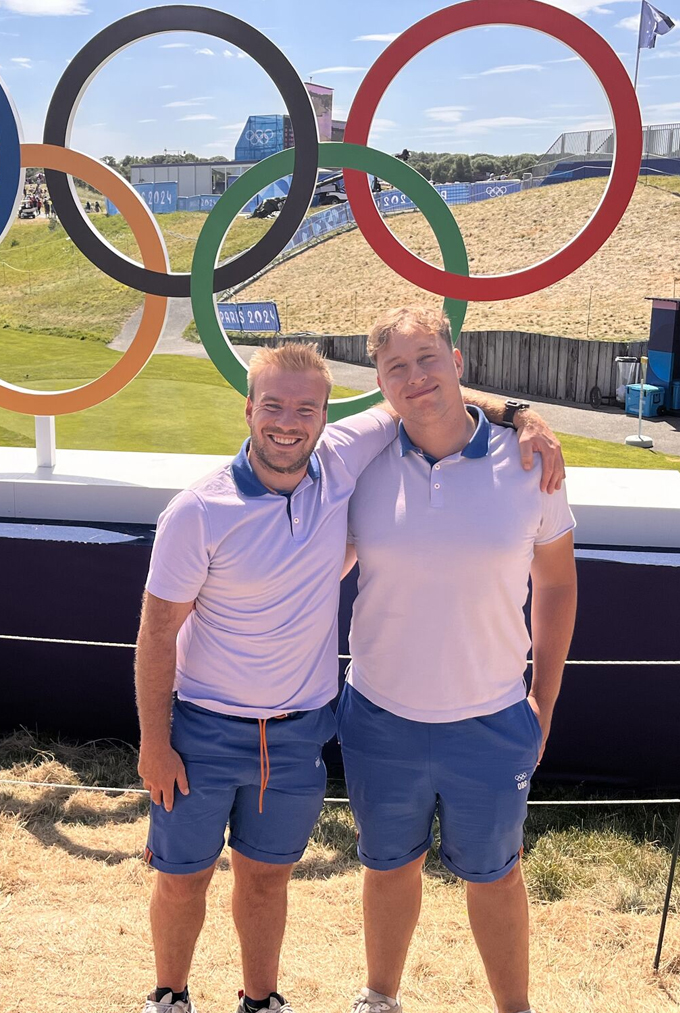 Fin Wilkins (left) at the Olympics Golf venue