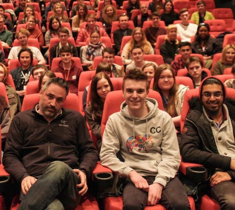 Alex Garland with NFTS Academy participants in a masterclass