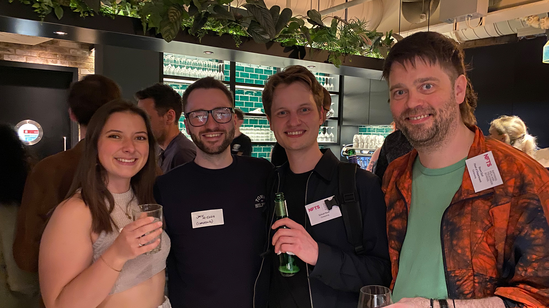 Group shout of alumni together