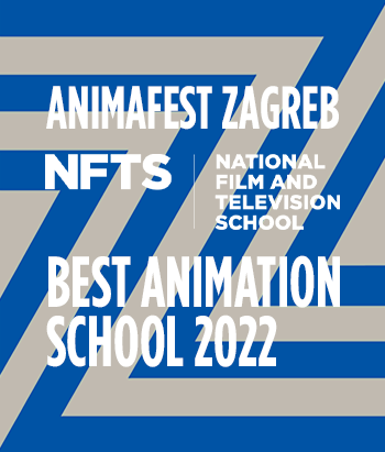 Graphic reads Animafest Zagreb NFTS Best Animation School 2022