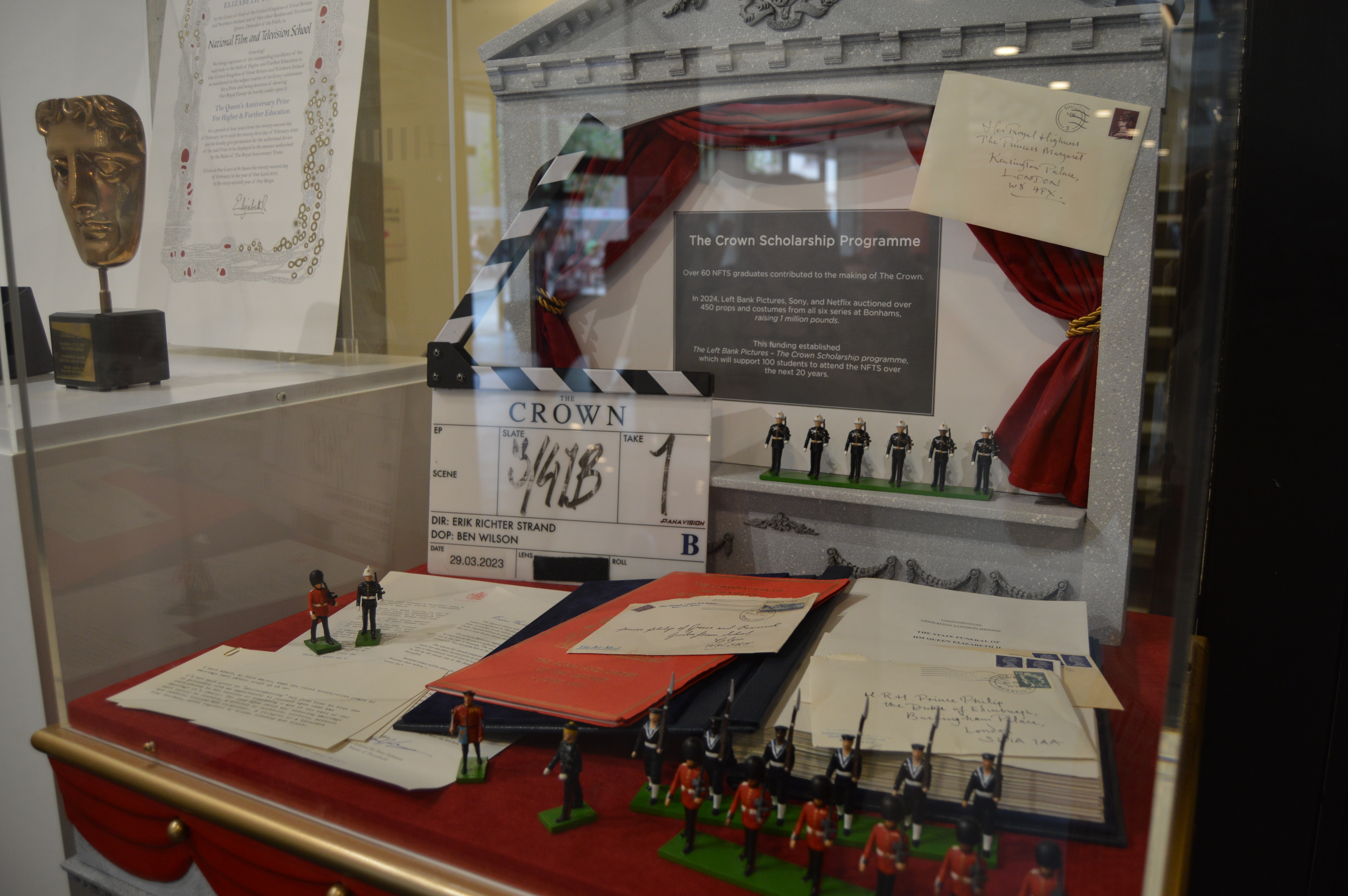 The Crown Scholarship display, created by NFTS Model Makers