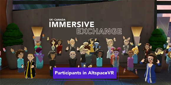 Participants gathered online in VR room