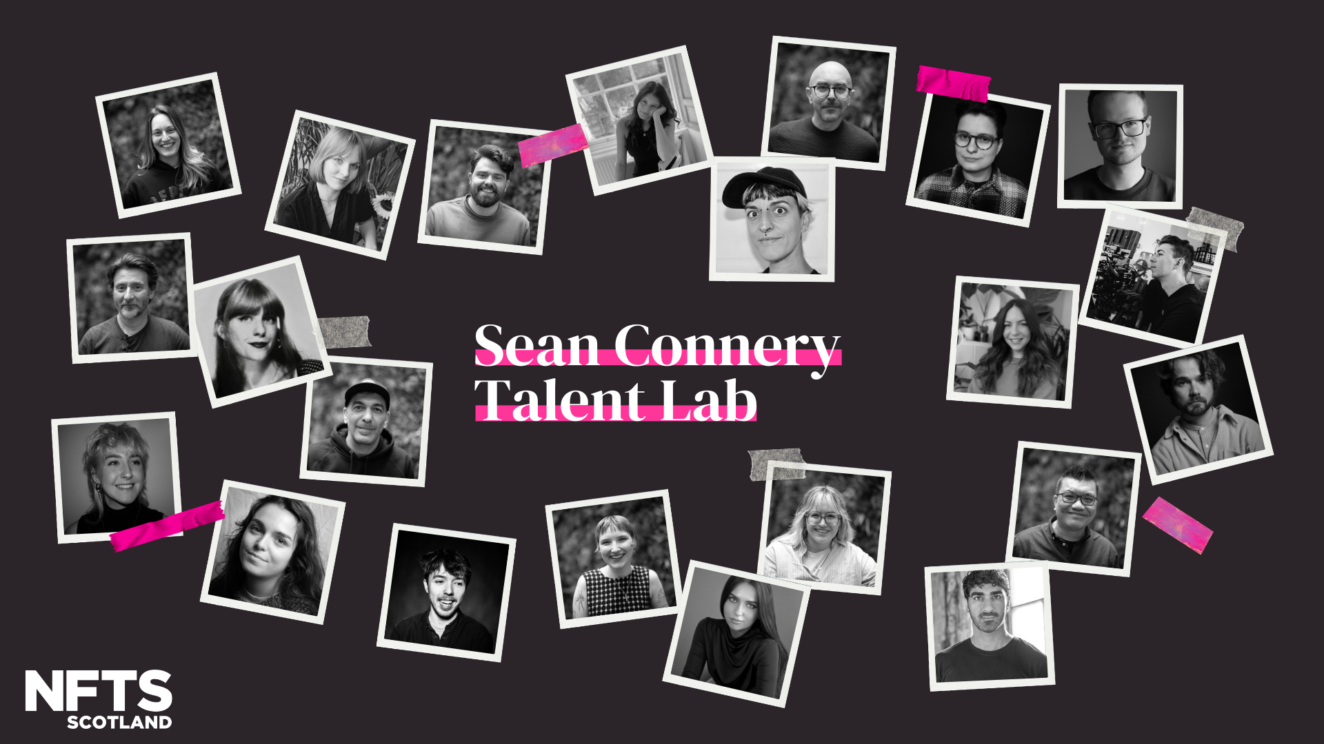 Black and white headshots of cohort from Sean Connery Talent Lab Year 2