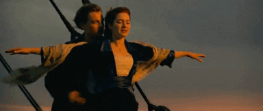 Jack holding Rose on the Titanic