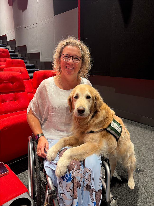 Katelijne Langezaal and support dog Louie