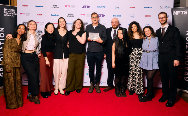 Louis Theroux with NFTS Documentary Graduates 2025