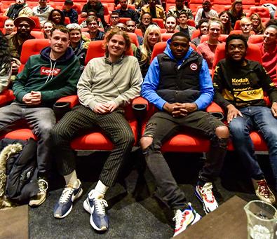 rapman in the nfts cinema with students