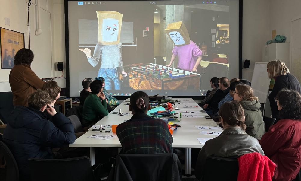 Students on the 'Paper Bag' workshop