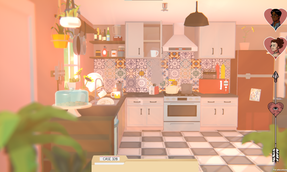 still from game showing kitchen with smoking toaster from burning toast