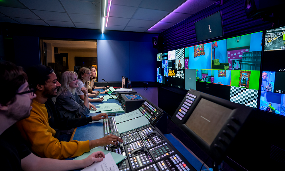 students in tv gallery at NFTS